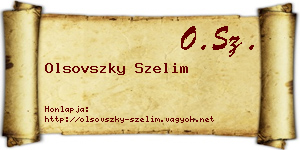 Olsovszky Szelim névjegykártya